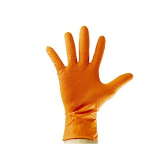 Guantes Naranjas Desechables de Nitrilo Talla:L 7,07MIL (100 UDS)