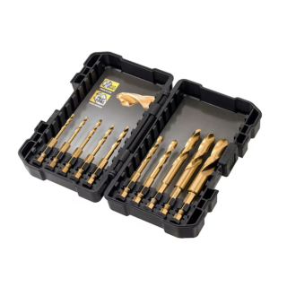 Juego de 10 brocas de impacto TITANIUM: 3, 3.2, 3.5, 4, 4.5, 5, 6, 8, 10, 12 mm