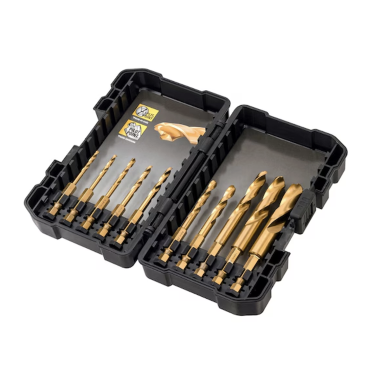 Juego de 10 brocas de impacto TITANIUM: 3, 3.2, 3.5, 4, 4.5, 5, 6, 8, 10, 12 mm