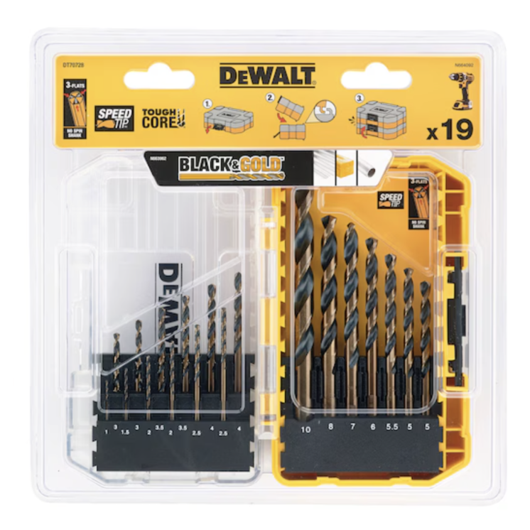 Juego DeWalt 19 brocas Black&Gold