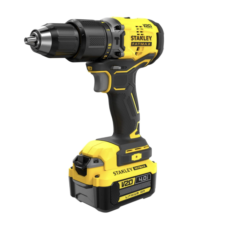 Juego de taladro percutor SDS-Plus, taladro atornillador, cargador de baterías y 2 baterías