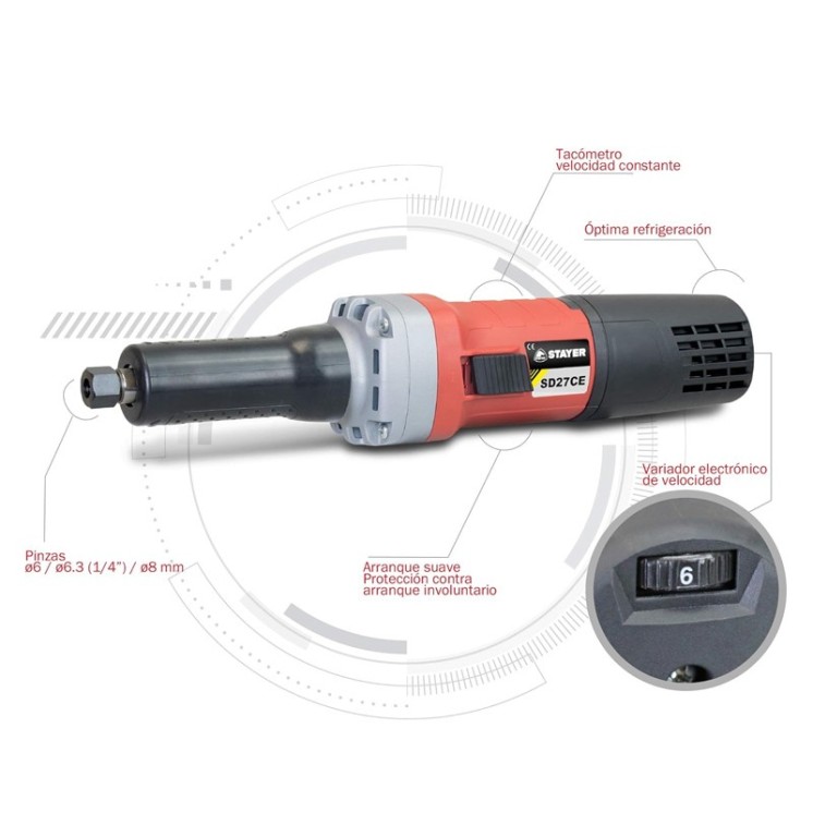 Amoladora recta Stayer SD 27 CE 750W | 10.000–30.000 rpm