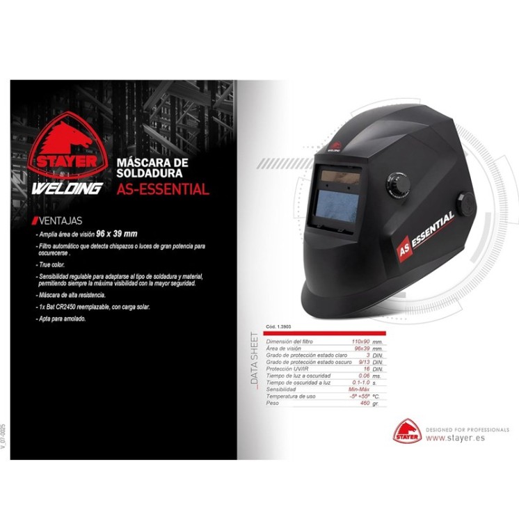 Máscara automática Stayer AS Essential para soldadura