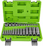 Set de 28 vasos TORX cortos y largos. Cincado.