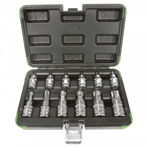 Estuche Puntas Torx CROMADO 12 Piezas 1/2
